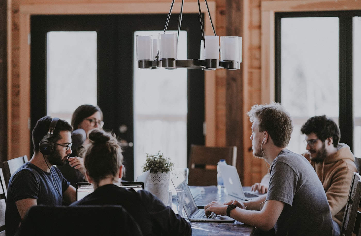 Members working in the coworking space at Gaucho Lounge